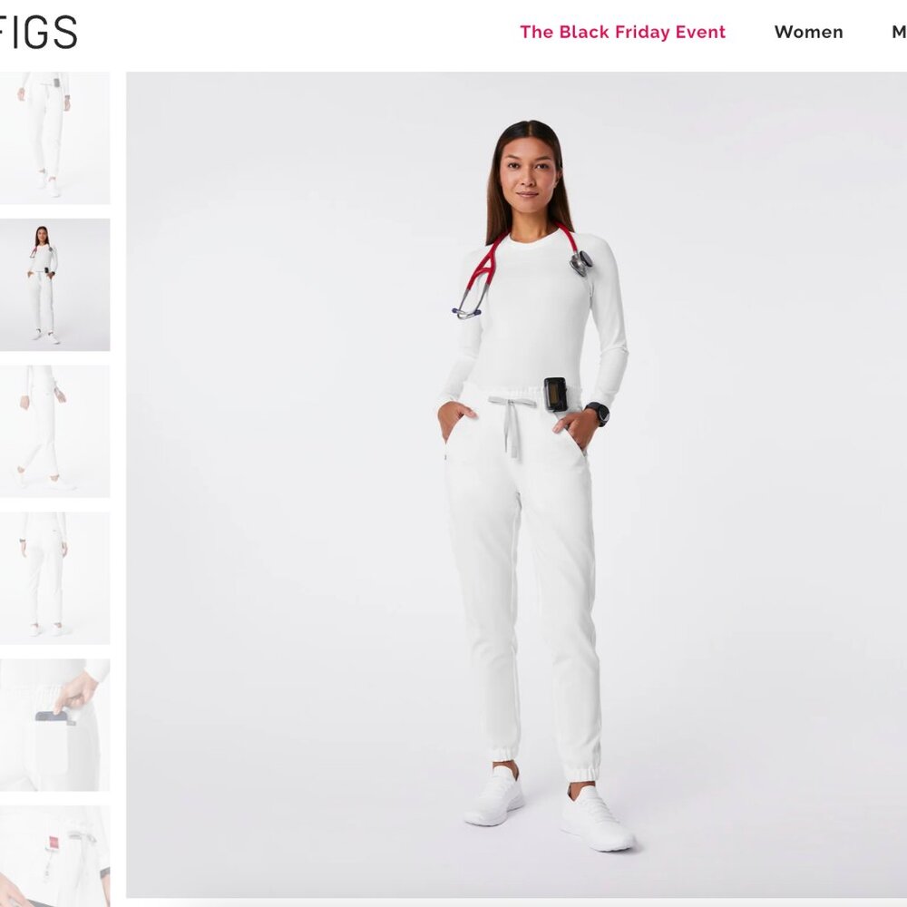 Figs Optic White Salta Seamless - Longsleeve Underscrub